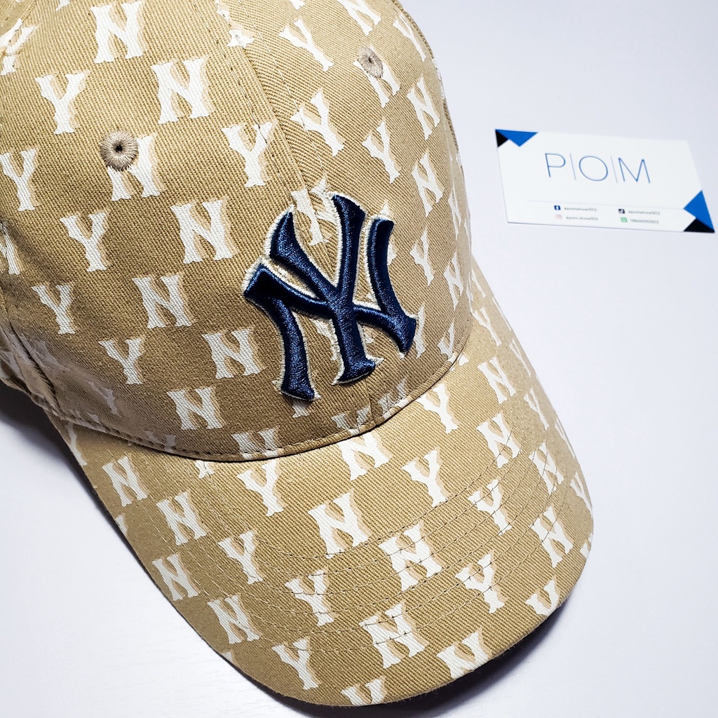 Mũ lưỡi trai NY mũ M.L.B Monogram Ball Cap Brown nón lưỡi trai NY - Pom Store