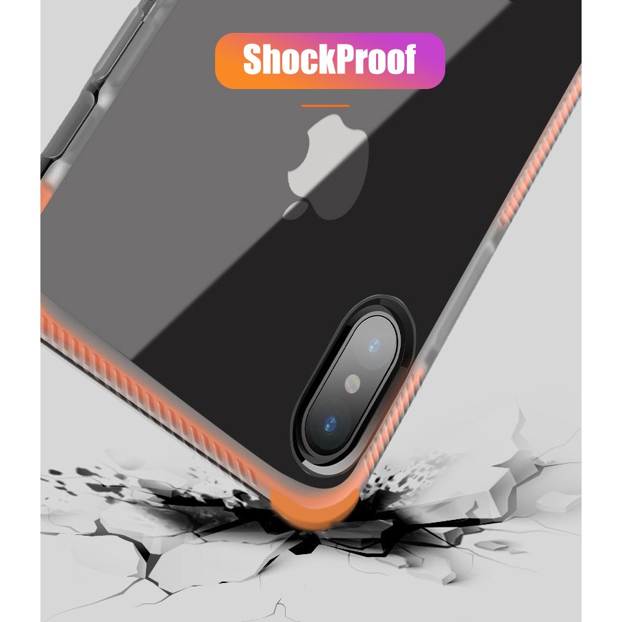 Ốp lưng Iphone trong suốt, chống sock viền màu
