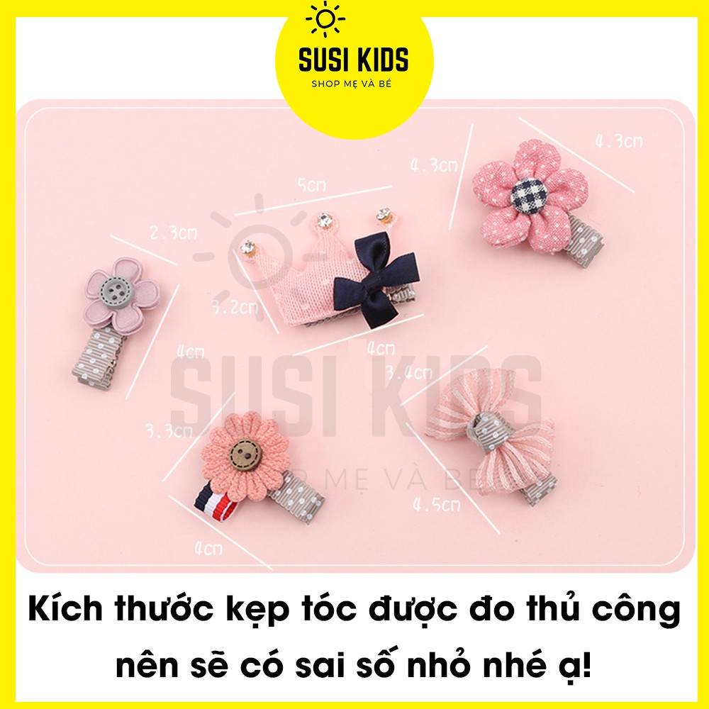 Set 5 Kẹp Tóc Cho Bé Gái Phong Cách Hàn Quốc Siêu Đáng Yêu