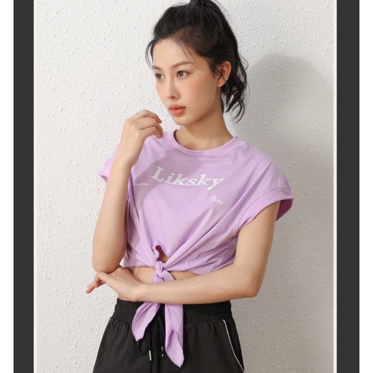 áo croptop thể thao tập gym yoga nữ cột nơ siêu xinh