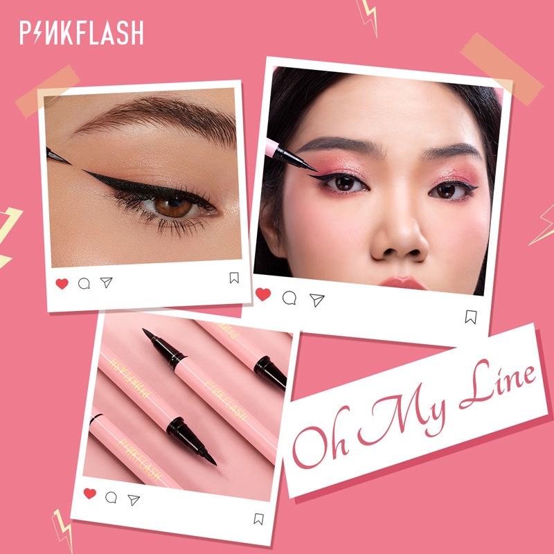 Bút kẻ mắt Pinkflash dạng lỏng nhanh khô màu nâu chất lì chống nước lâu trôi 30g mã B02