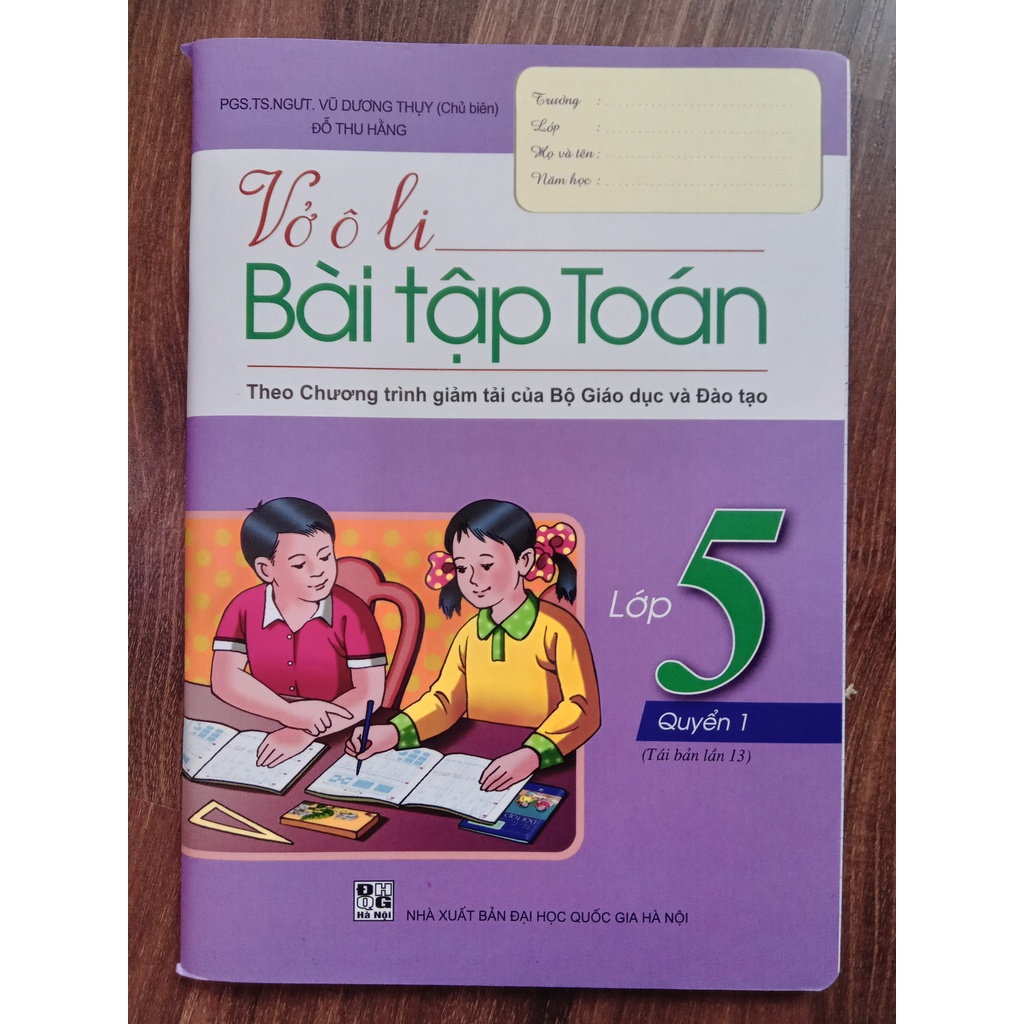 Sách - Vở ô li bài tập Toán Lớp 5 - Quyển 1