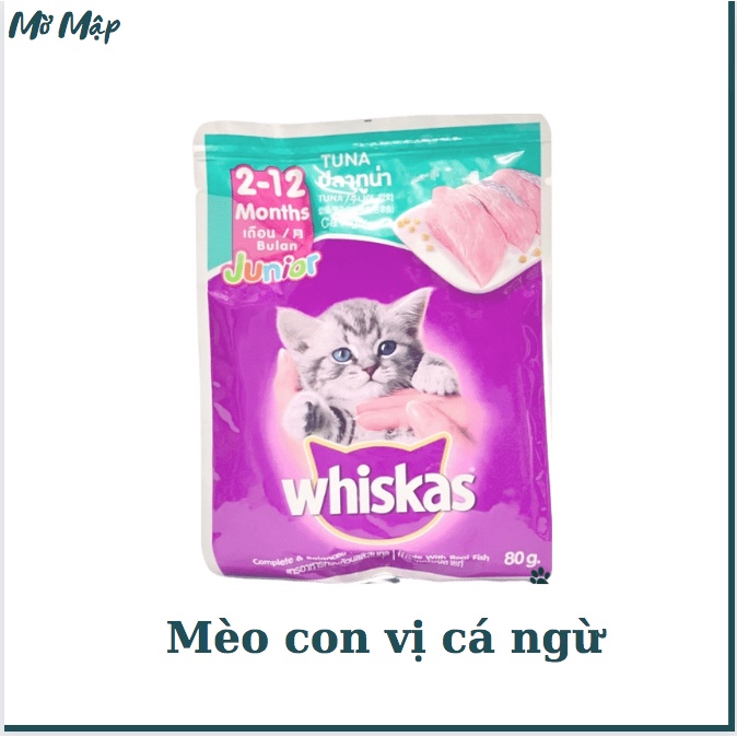 Pate cho mèo - PATE WHISKAS Nhiều Vị Gói 80 gram - MỜ MẬP PETSHOP