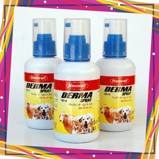 DERMA SPRAY - Xịt phòng trị nấm, lở loét cho chó mèo