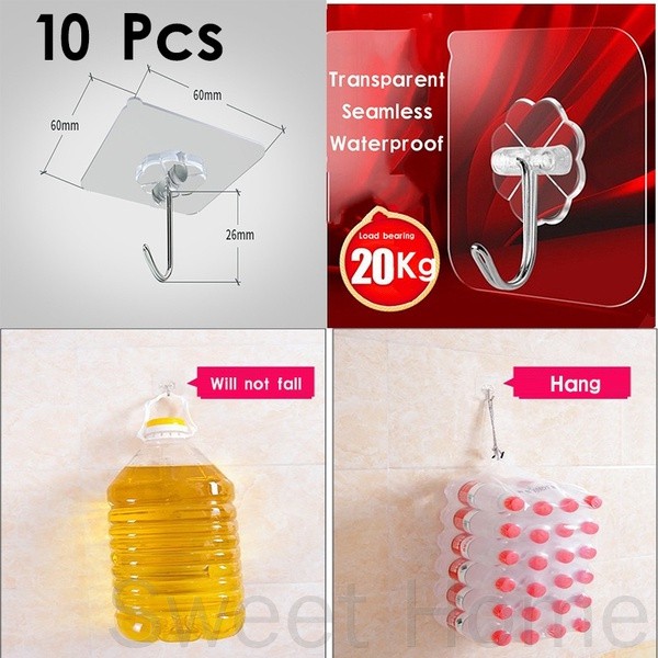Set 10 Móc Dán Tường Treo Đồ Đa Năng Tiện Dụng
