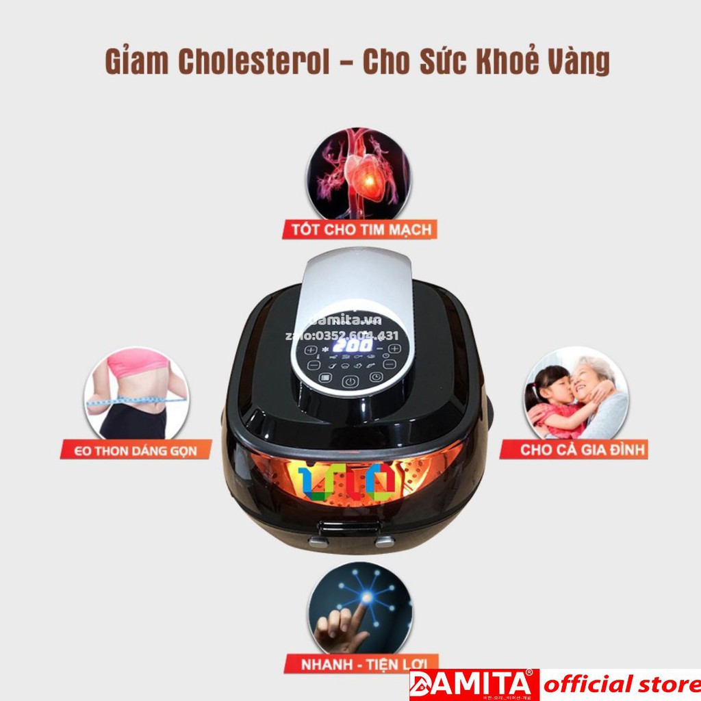 Nồi Chiên Không Dầu Điện Tử NineShield KB-3501-1 (6.5L) Công Nghệ Nhật - Hàng Chính Hãng