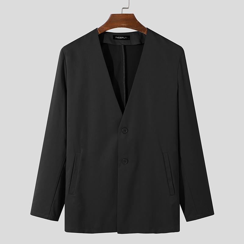 Áo khoác blazer tay dài màu trơn thiết kế thời trang cho nam