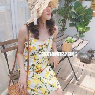 Đầm 2 dây trái chanh