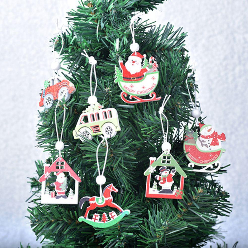 Bộ 12 Phụ Kiện Treo Trang Trí Cây Thông Giáng Sinh Bằng Gỗ Hình Thiên Thần / Thiên Thần / Người