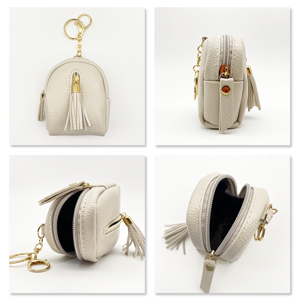 Ví Da PU Đựng Tiền / Thẻ Có Khóa Kéo Nhỏ Xinh C22 Cho Bạn Gái