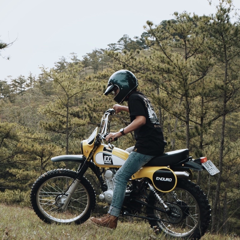 Áo thun Biker - Enduro Y1 Thương hiệu Olderister - Màu Đen
