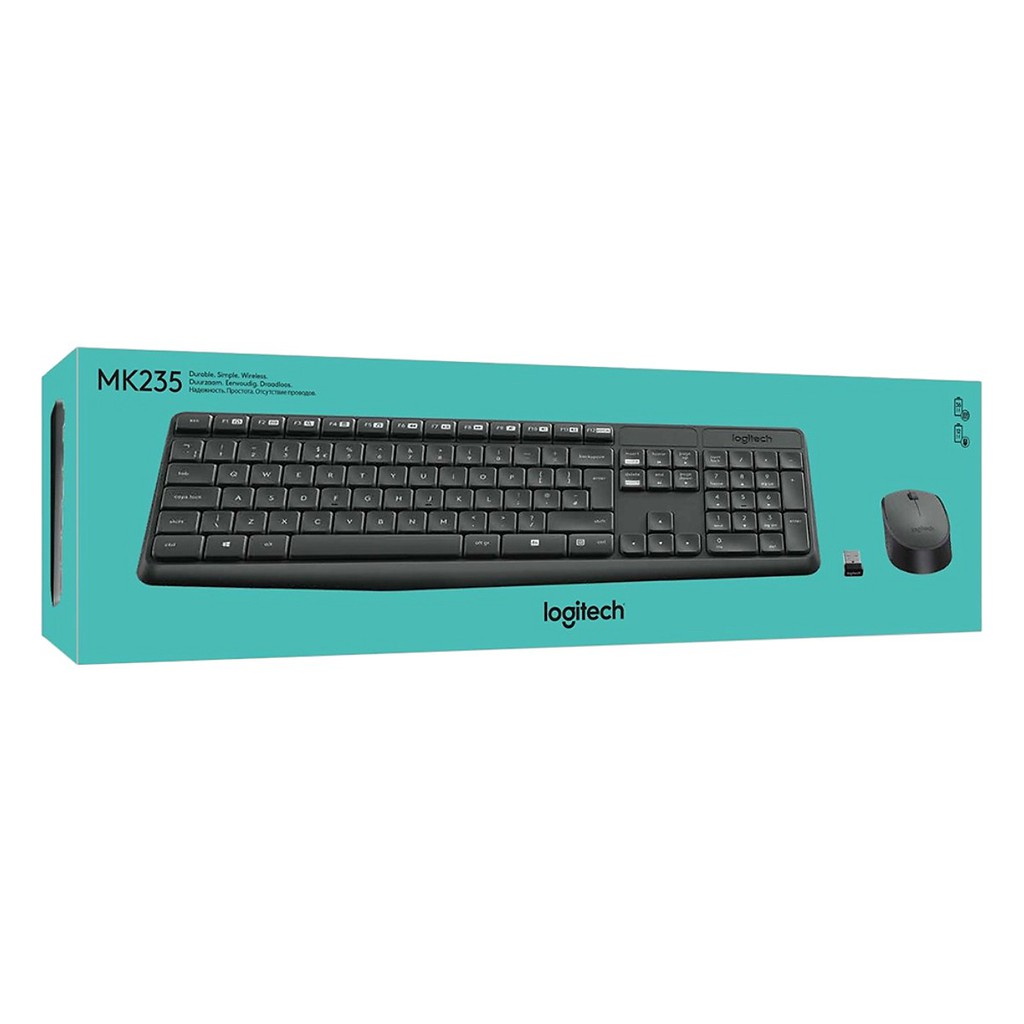 Bộ Bàn Phím Và Chuột Không Dây Logitech MK235 - Hàng Chính Hãng