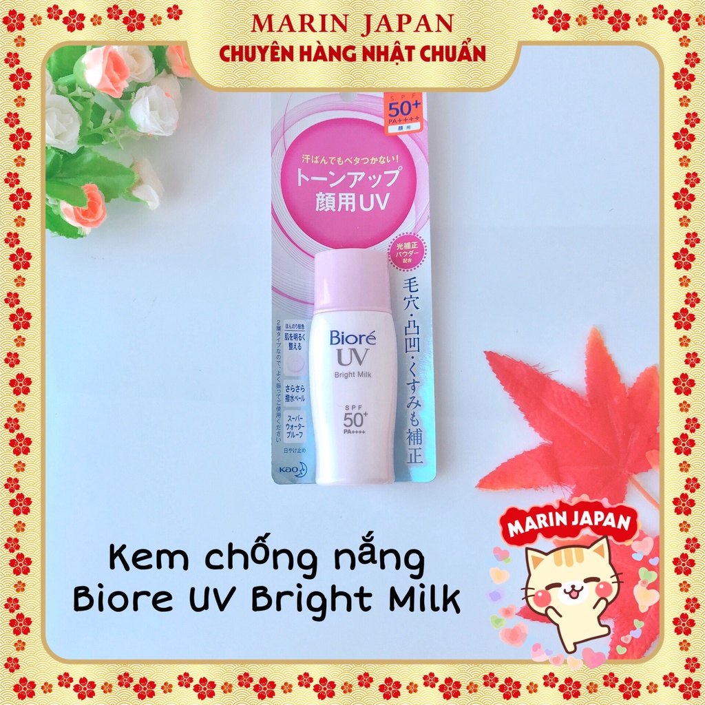 Kem chống nắng vật lí Biore UV Bright Milk , Face Milk , Perfect Milk hợp da dầu,da khô chuẩn nội địa Nhật Bản