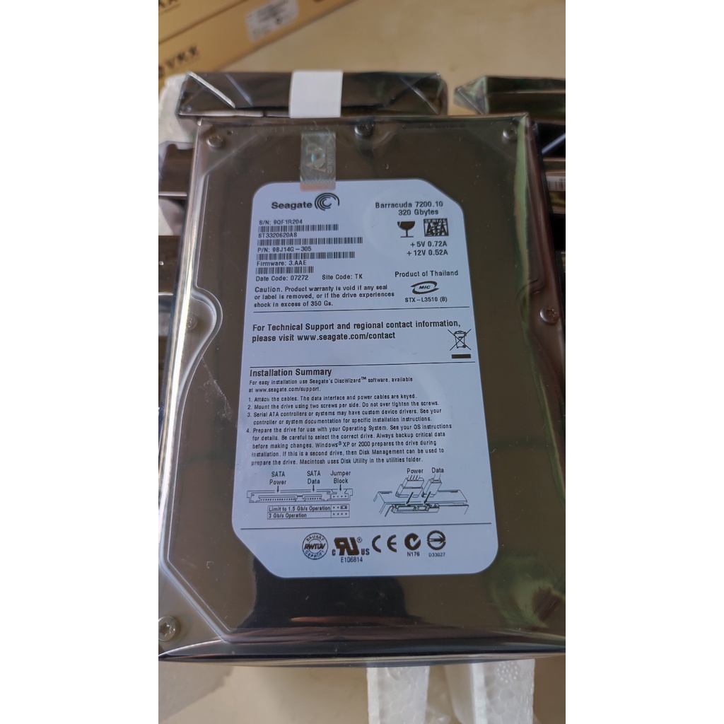 Ổ cứng HDD 3,5 320G WD Xanh,Western, Seagae hàng new tồn kho chất lượng tốt - dùng lắp camera, máy tính để bàn