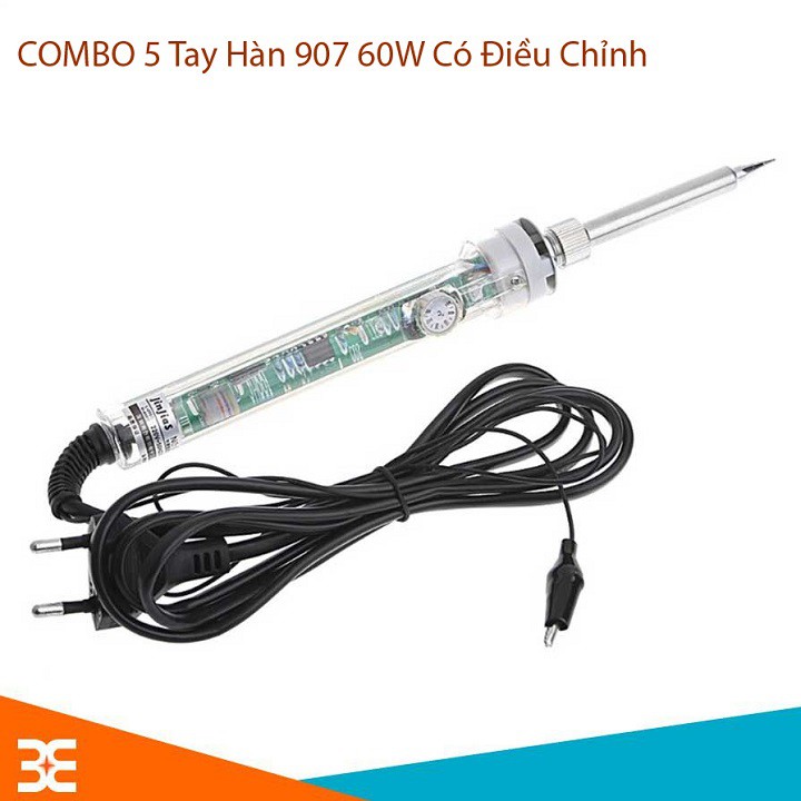 Combo 5 Tay Hàn 907 60W Có Điều Chỉnh Nhiệt Độ ( Loại phích cắm 2 chấu )