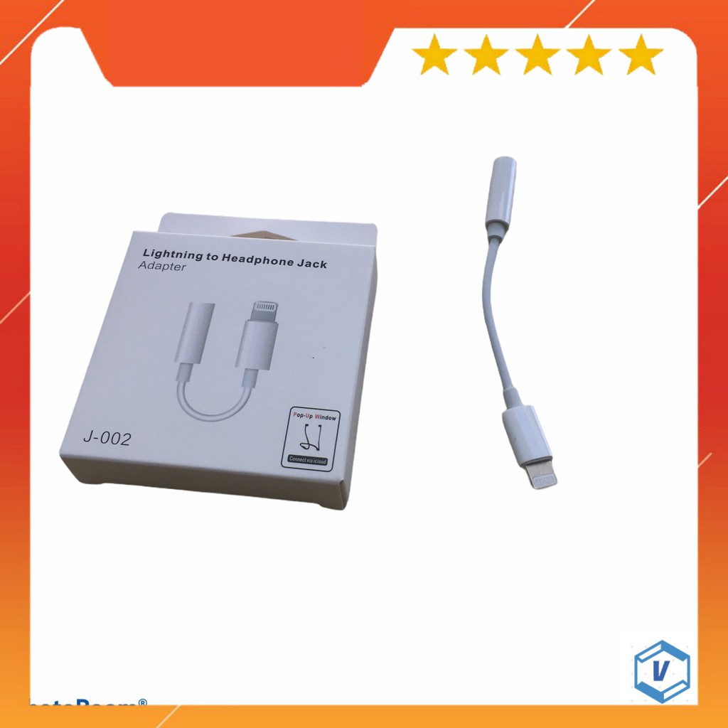 Jack chuyển đổi chân sạc IPsang chân Tai Nghe 3.5mm Cho IPCó Mic đàm thoại FULL BOX