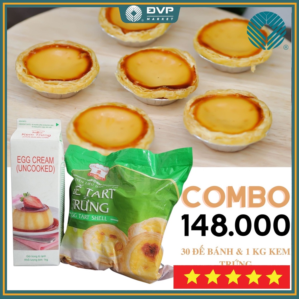 Combo bánh tart trứng (gồm 30 đế tart và 1 kg kem trứng)