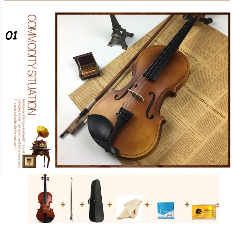 Đàn Violin ShangHai-0005893 dành cho Người Mới Học Size 4/4 Tặng Hộp đựng đàn cao cấp, sáp rosin, cây vĩ, khăn lau