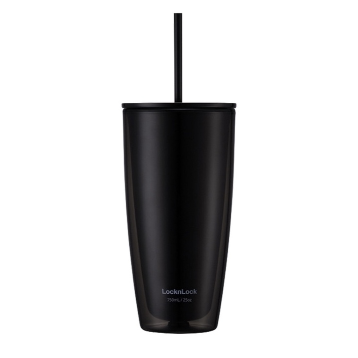 Ly nhựa 2 lớp LocknLock kèm ống hút HAP507 750ml