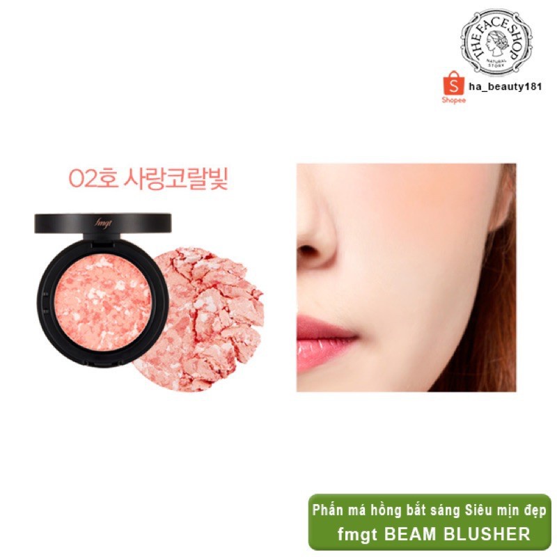 Phấn má hồng trang điểm bắt sáng bóng khỏe cho da The Face Shop fmgt Marble Beam Blush 7g