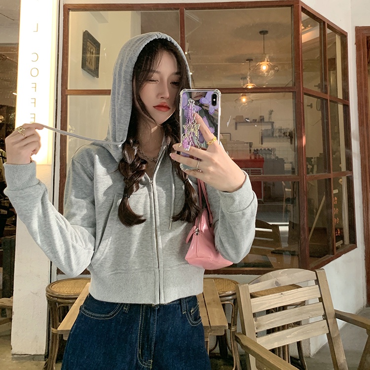 Áo khoác cardigan có mũ dáng ngắn thời trang trẻ trung cho nữ | BigBuy360 - bigbuy360.vn