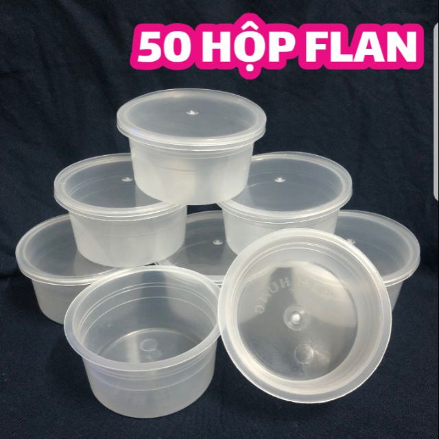 Combo 50 Hủ Nhựa Cứng Đựng Bánh Flan Kèm Nắp