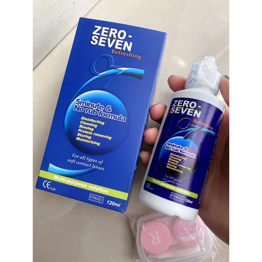 Nước ngâm lens Zero Seven Hàn Quốc dung dịch rửa kính áp tròng - Hera Lens