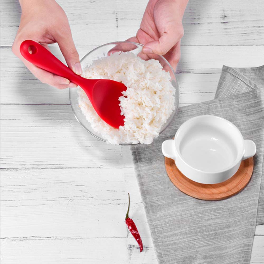 Muỗng xới cơm bằng silicone chịu nhiệt chống dính thân thiện với môi trường