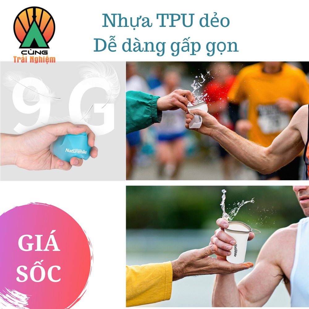 [CHÍNH HÃNG] Cốc Mềm Uống Nước Kháng Khuẩn Gấp Gọn cho Du Lịch Dã Ngoại Chạy Tiếp Sức Marathon NatureHike NH20SJ020