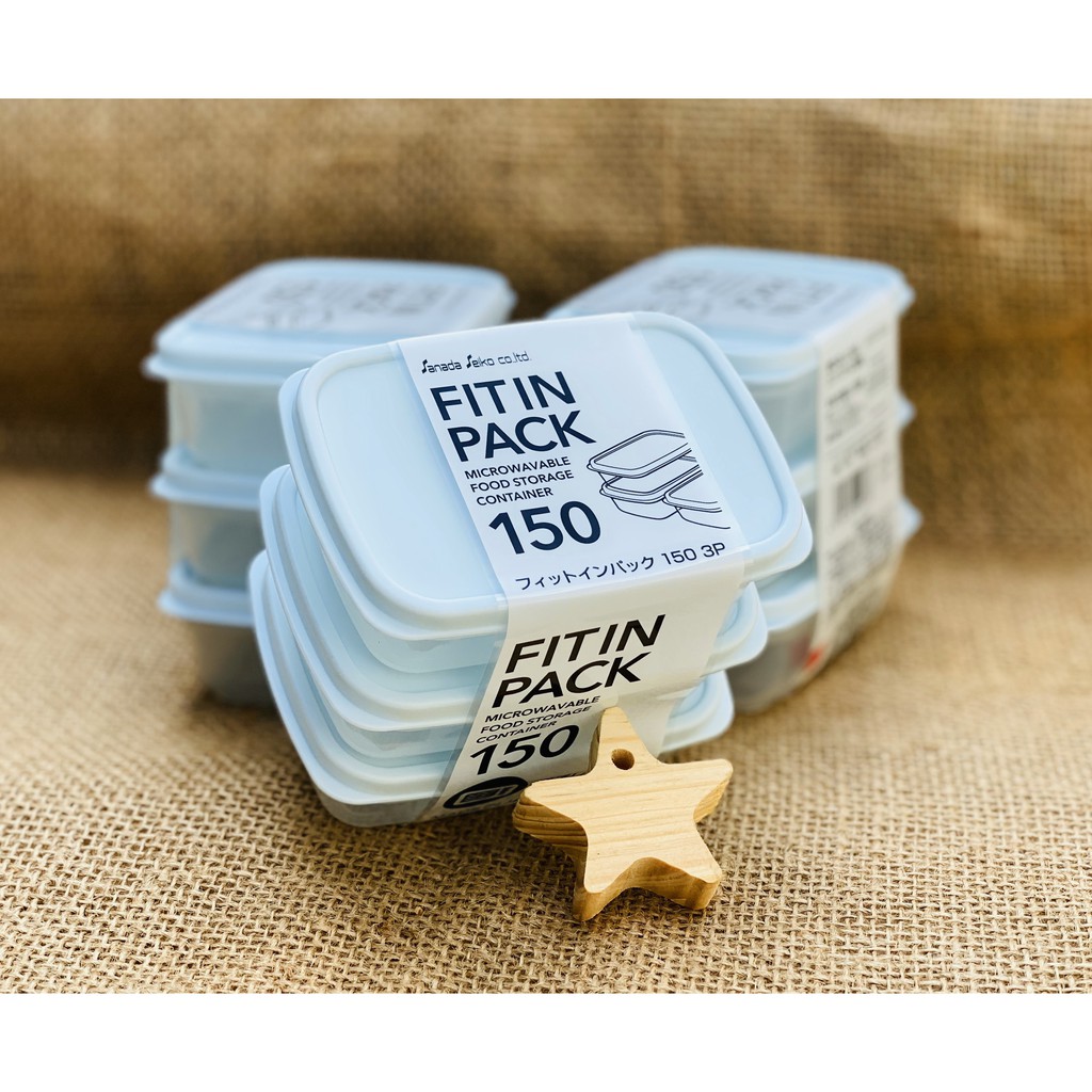Set 3 hộp nhựa nắp dẻo 150ml xanh mint