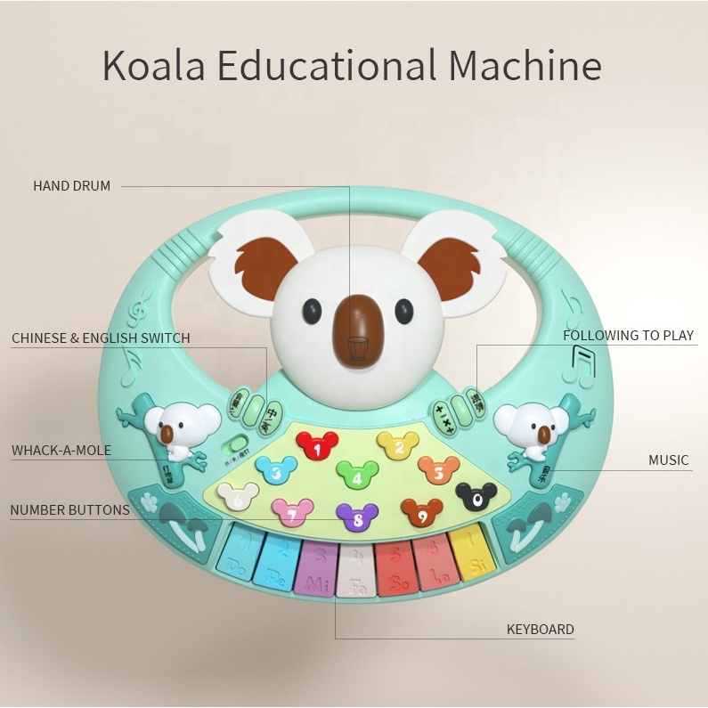 Đồ chơi đàn Piano hình gấu Koala có đèn và nhạc