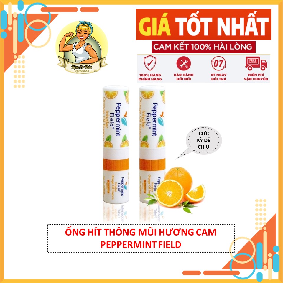 Ống Hít Thông Mũi 2 Đầu PEPPERMINT FIELD Inhaler Orange - Hương Cam Thơm Mát Cực Kỳ Dễ Chịu