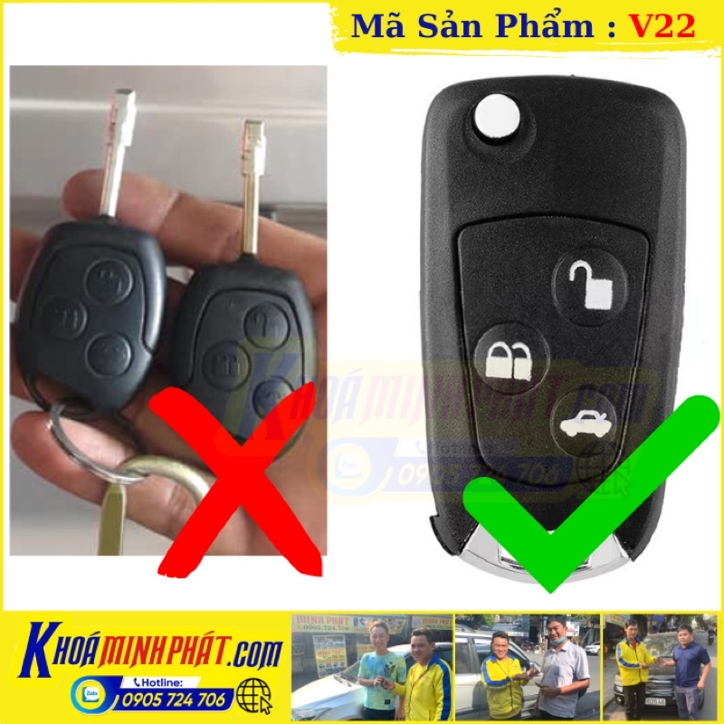 Vỏ Chìa khoá xe Ford Transit Độ gập