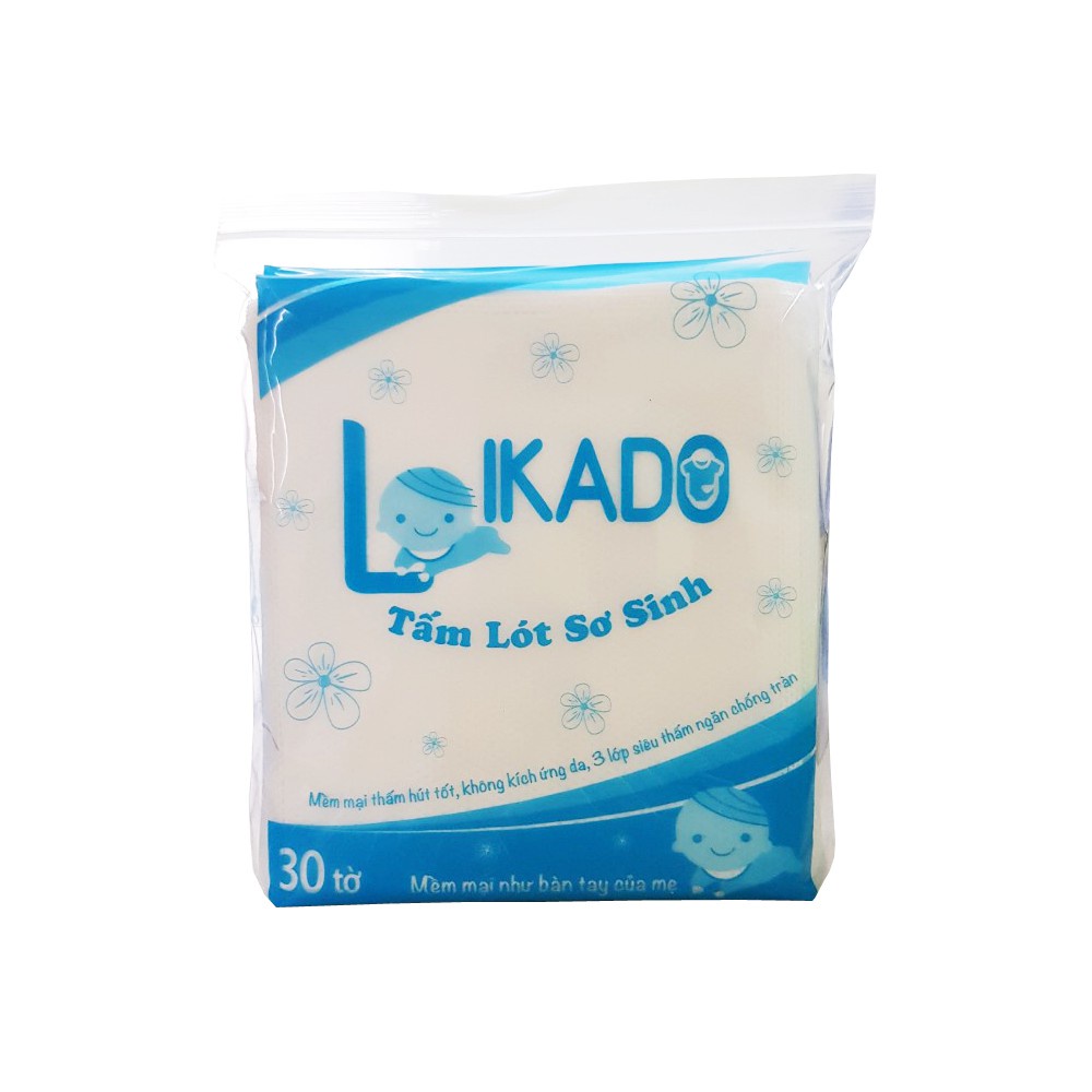 [HÀNG CHÍNH HÃNG] - Miếng lót sơ sinh Likado 3 Lớp Dùng Lót Thay Tã Giấy (1 túi)