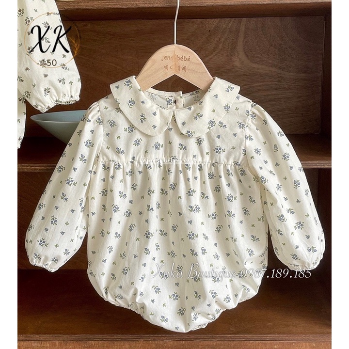 Bodysuit Dài Tay Hoạ Tiết Quả Oliu Bé Gái Cao Cấp Phong Cách Hàn Quốc [Jennybebe]