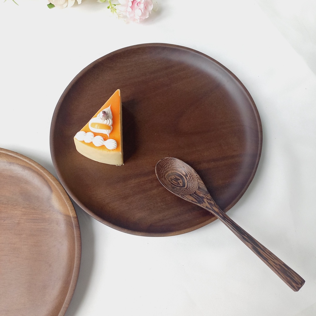 Đĩa Gỗ Keo Tròn Đựng Đồ Ăn, Trà Bánh, Đĩa Decor Trang Trí Chụp Ảnh Đẹp Mắt Của Vitrapro