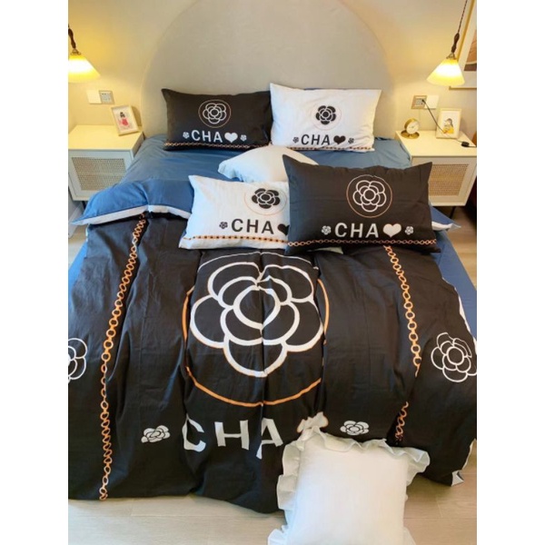 [SALE] set chăn ga gối in lo go thương hiệu gồm 4 món, bộ nỉ nhung 4 món, chăn ga gối đệm, ga trải giường, vỏ gối