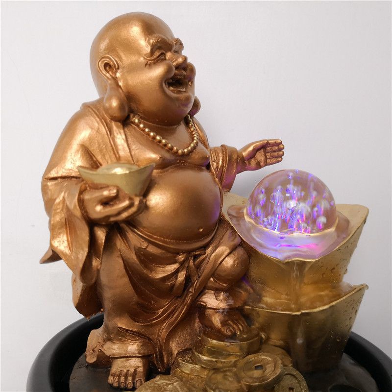 Thác nước phong thủy tượng phật Di Lặc,,,