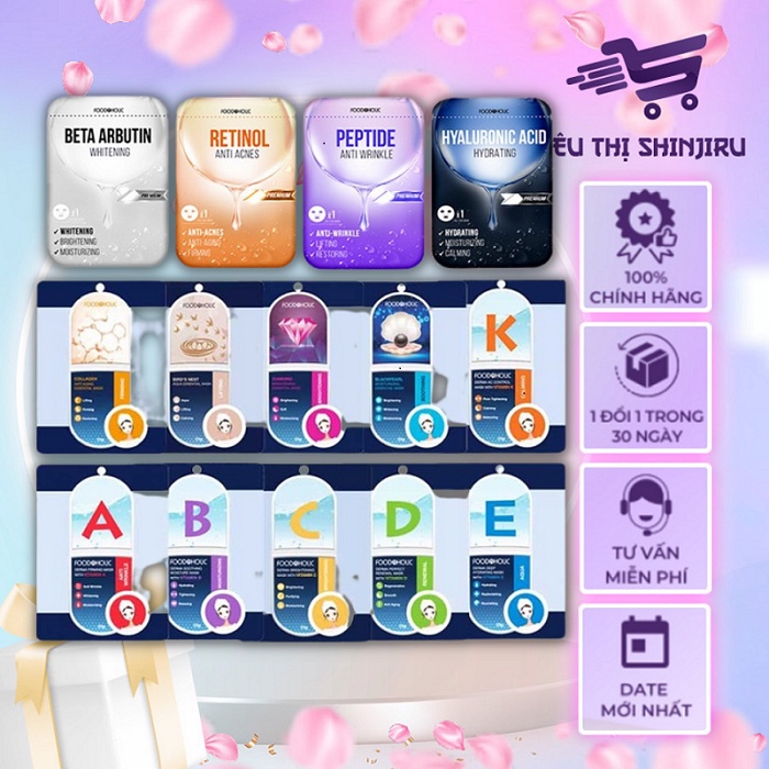 Mặt Nạ Giấy Dưỡng da Foodaholic Mask Chăm Sóc Da toàn diện Đủ Loại . 23g- Hàn Quốc