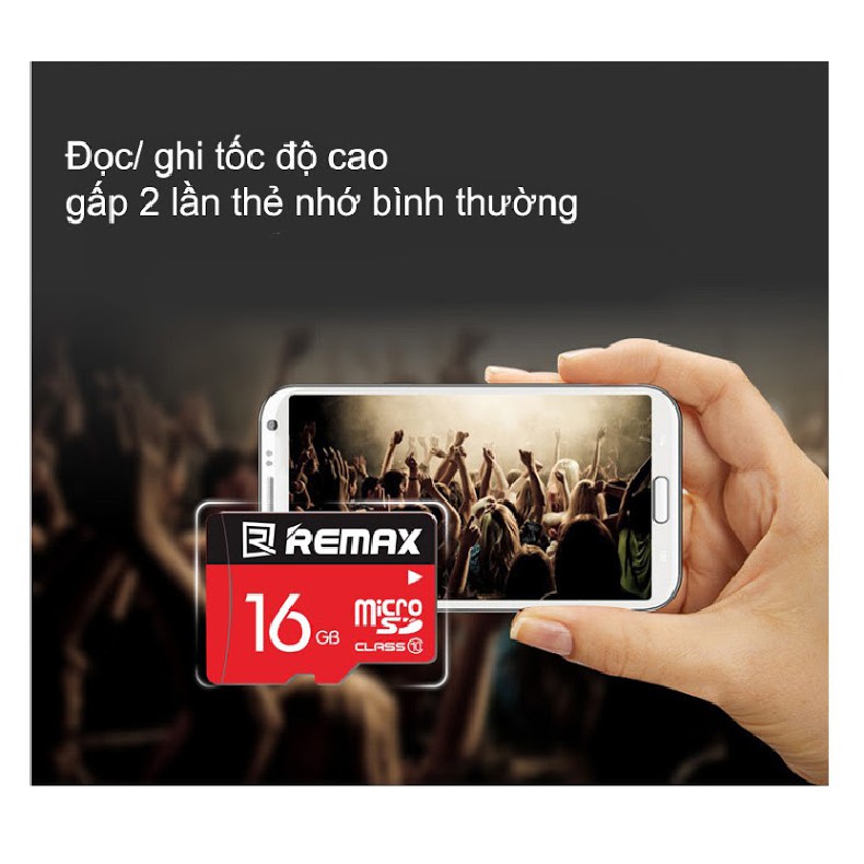 Thẻ nhớ MicroSD Remax 16Gb tốc độ Class 10 chuyên dụng cho camera và điện thoại