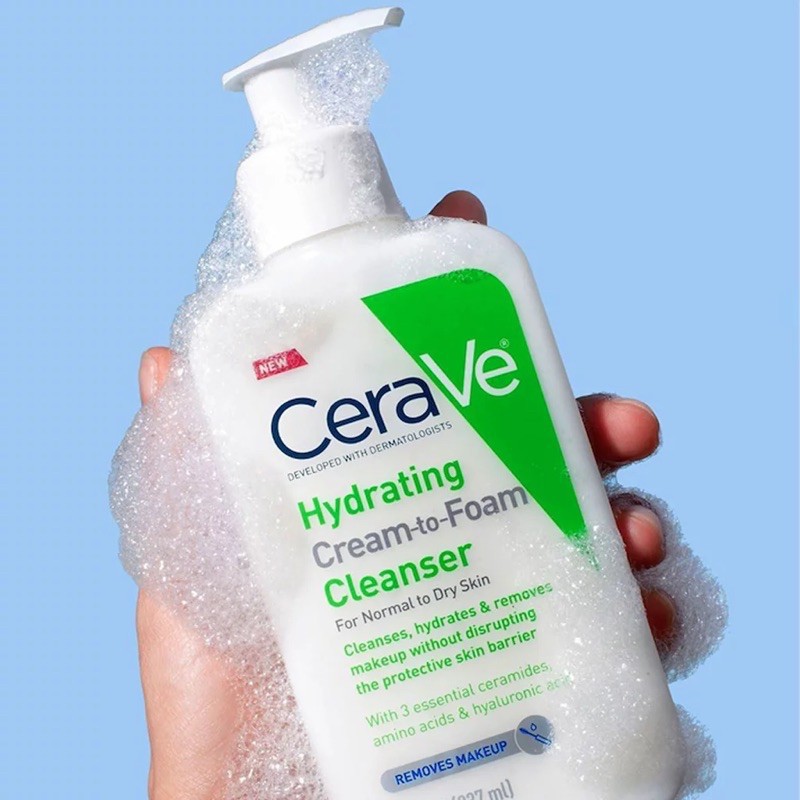 [Mã COS1904 giảm 8% đơn 300K] [NEW] Sữa rửa mặt Cerave Hydrating Cream-to-Foam Cleanser (355mL) | BigBuy360 - bigbuy360.vn