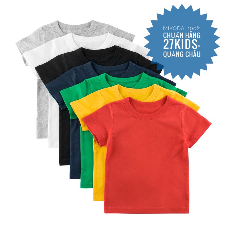 Áo thun, phông cộc tay 27KIDS chính hãng Quảng Châu, áo thun trẻ em chất cotton hàng xuất Âu Mỹ Mikoda A1