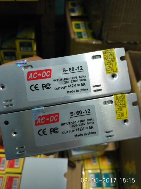 Nguồn tổ ong loại tốt 12v - 5A dùng cho led dây, camera...