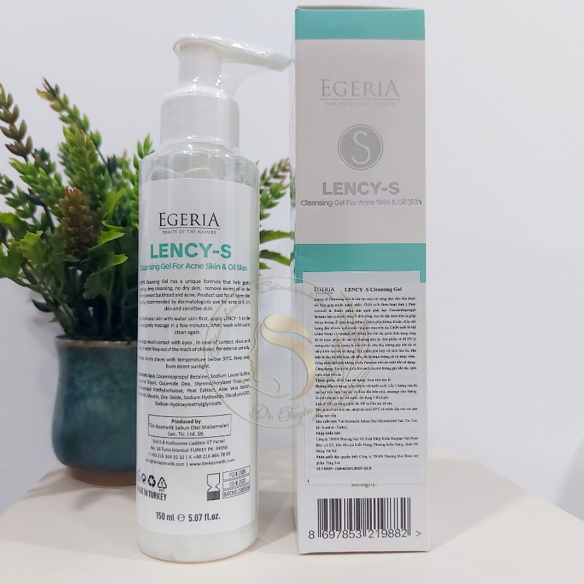 Sữa rửa mặt giúp làm sạch sâu, giảm và ngăn ngừa mụn EGERIA Lency-S Cleansing Gel For Acne Skin & Oil Skin 150ml