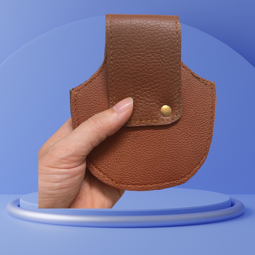 Bao đựng khóa bấm số 8 bằng da bò thật