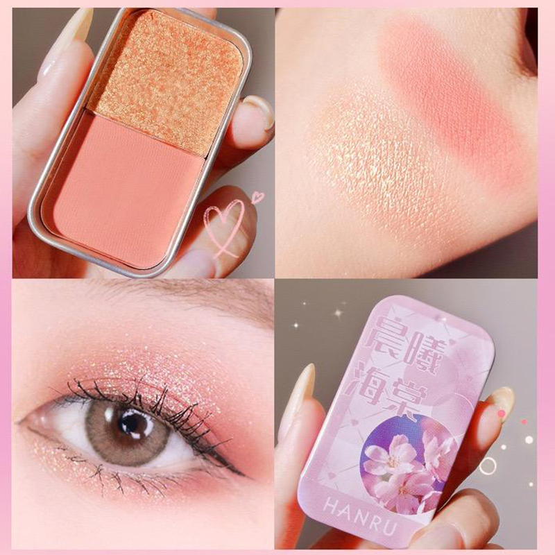 (Hàng Mới Về) Eye makeup Two-color Eyeshadow powder sparkling eyeshadow shade Makeup Beauty Matte sequins High gloss cosmetics Portable | BigBuy360 - bigbuy360.vn