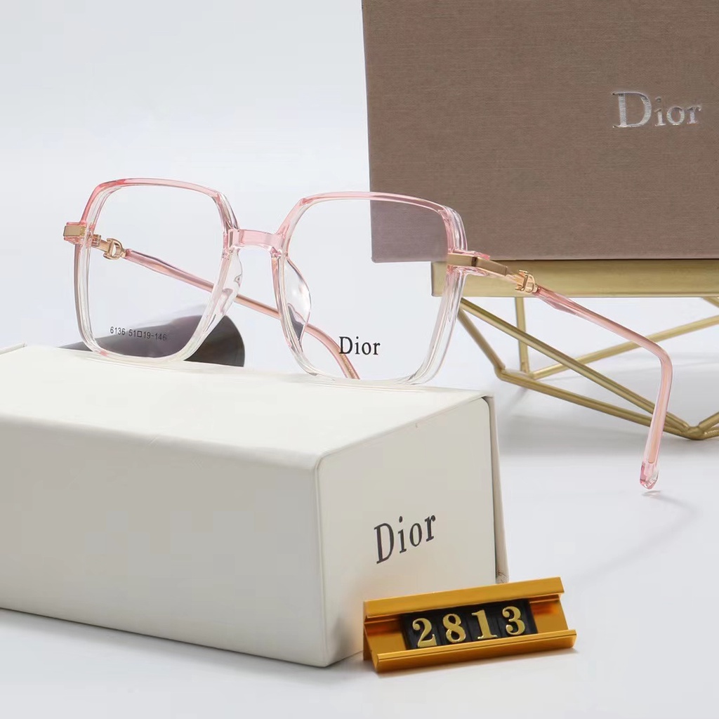 DIOR Mắt Kính Gọng Tròn Trong Suốt Chống Ánh Sáng Xanh Thời Trang Unisex 2022