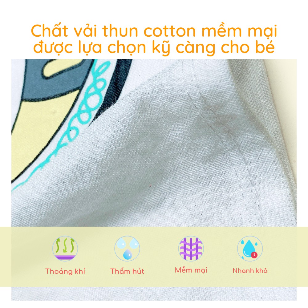 Bộ quần áo trẻ em chất cotton mềm thoáng mát, đồ bộ bé trai bé gái mùa hè 1 tuổi đến 5 tuổi Luhana