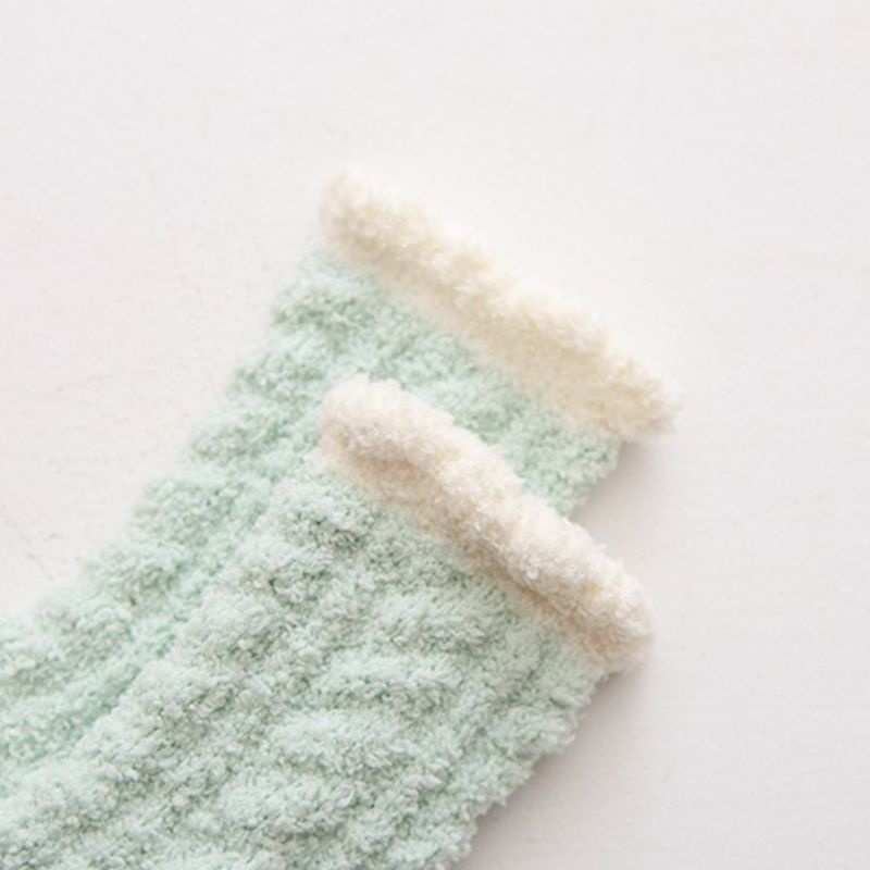 Xiangbao Vớ Nhung San Hô Bện Dây Dày Dặn Màu Sắc Ngọt Ngào Giữ Ấm Mùa Đông Cho Nữ