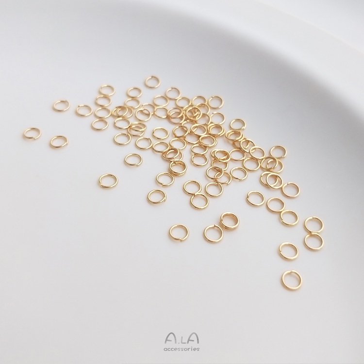 Set 100 Chiếc Nhẫn Hở Mạ Vàng 14K Bằng Thép Titan Độ Cứng Cao Làm Trang Sức Thủ Công diy